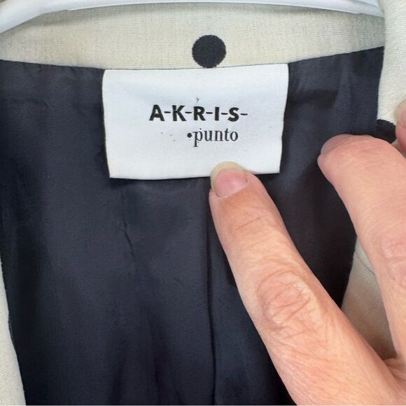 Akris Punto Polka Dot Cotton Blend Blazer Jacket 8 - Picture 4 of 6
